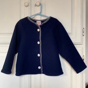 Sweet Potatoes Navy Blue fleece button jacket toddler girl sz 6x